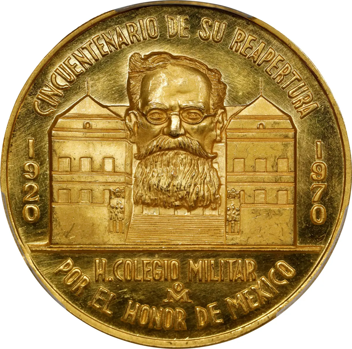 MEXICO. 50th Anniversary of Military College Gold Medal, 1970-Mo.