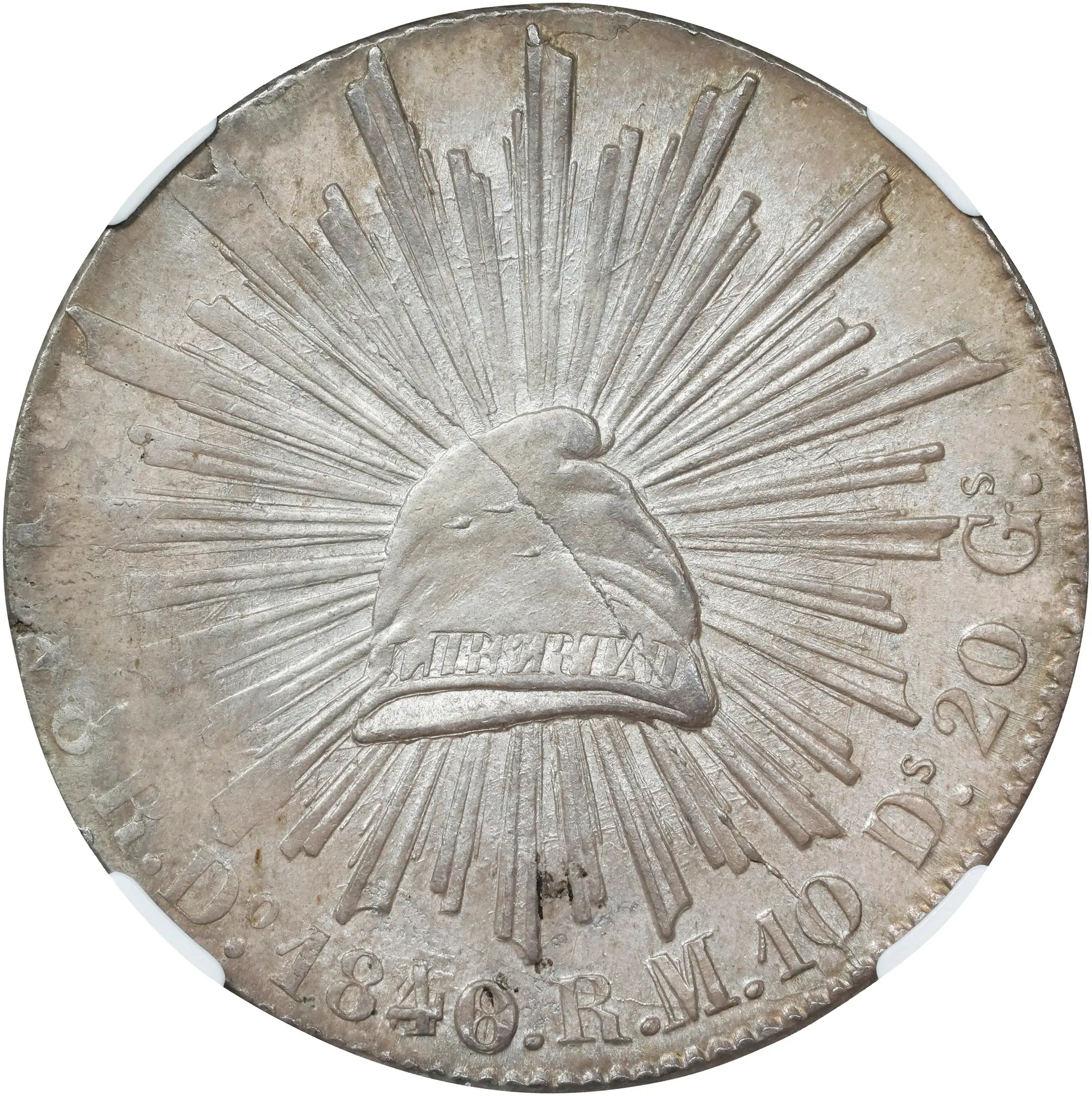 MEXICO. 8 Reales, 1840/38/1-Do RM. Durango Mint. NGC AU Details--Cleaned.