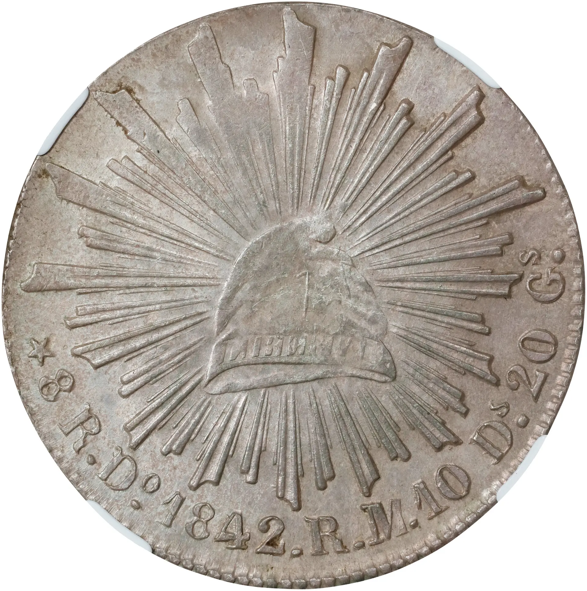 MEXICO. 8 Reales, 1842/32-Do RM. Durango Mint. NGC AU-58.