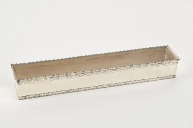 Tiffany & Co. Makers sterling silver cracker tray. Flared rim with