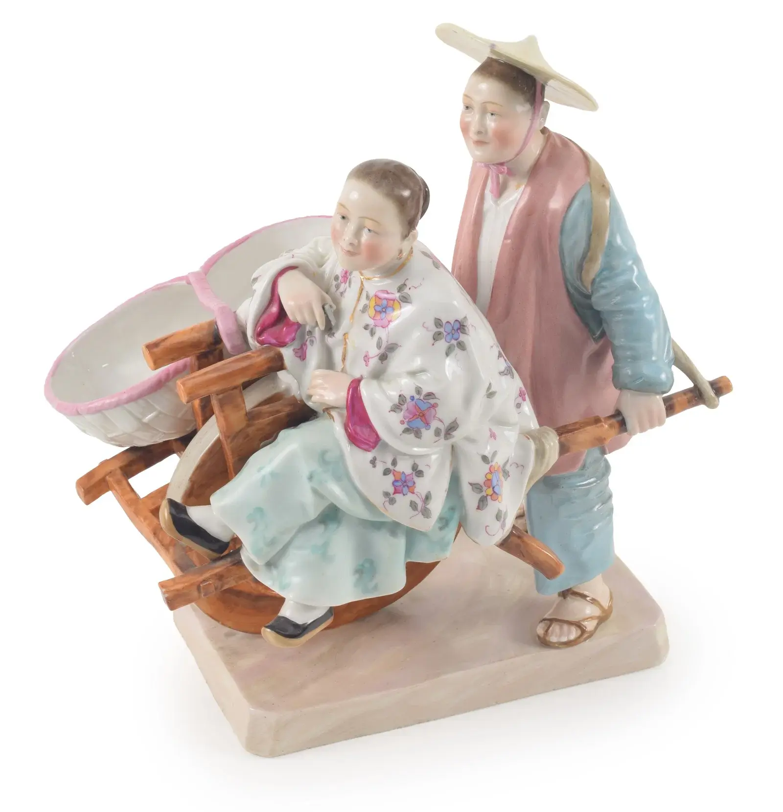 Meissen polychrome decorated Chinoiserie porcelain figural group of