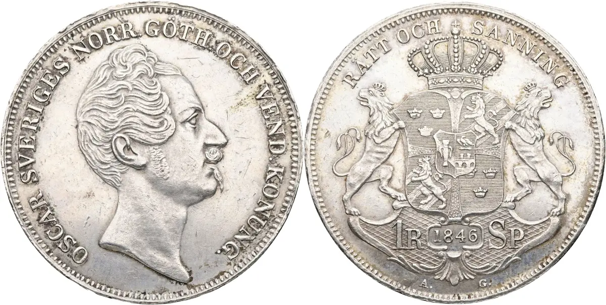 OSKAR I (1844-1859). Riksdaler specie 1846