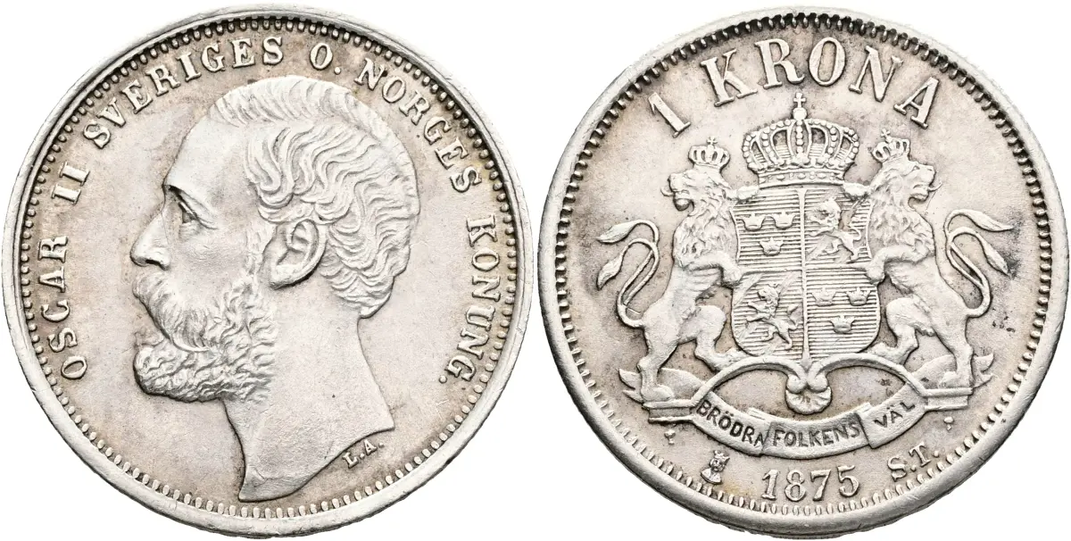 OSKAR II (1872-1907). Krona 1875