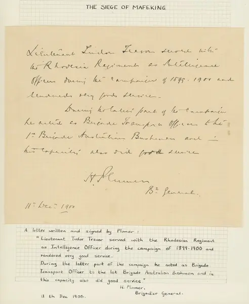 Southern Africa, Boer War. Two distinct archives: Mafeking - The Trevor