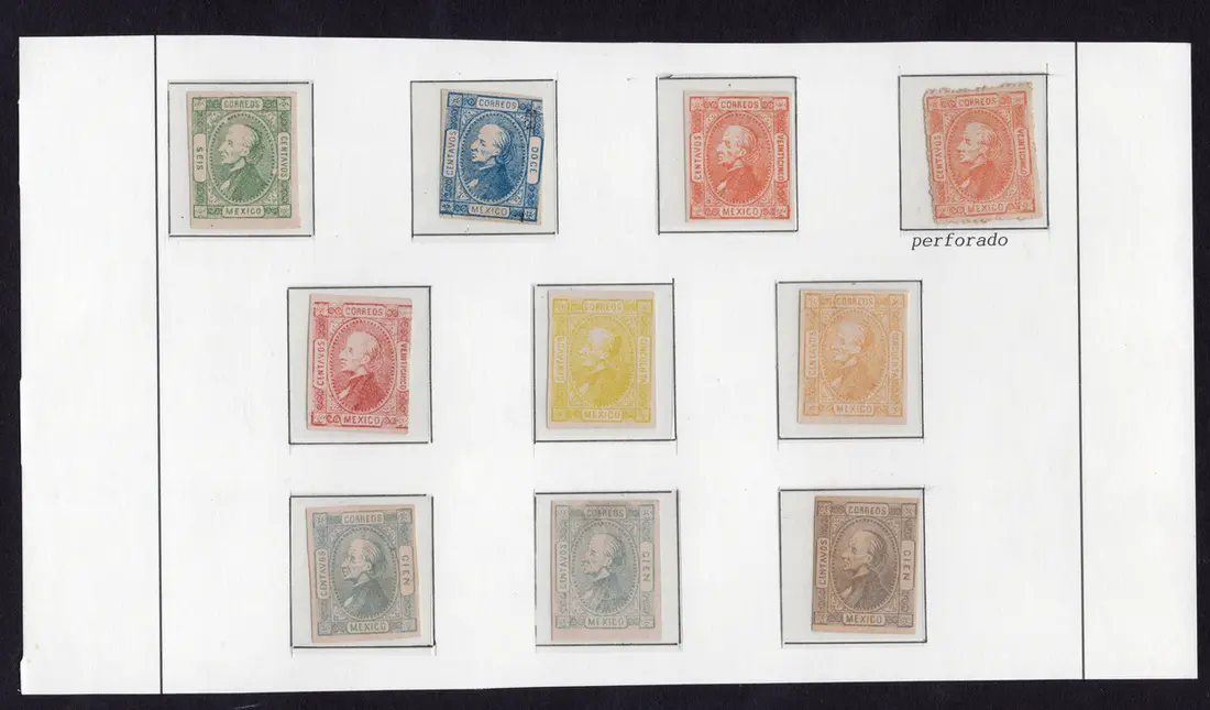 1856-1883 Classic Period 1872, "Hidalgo", group of 18 plate proofs