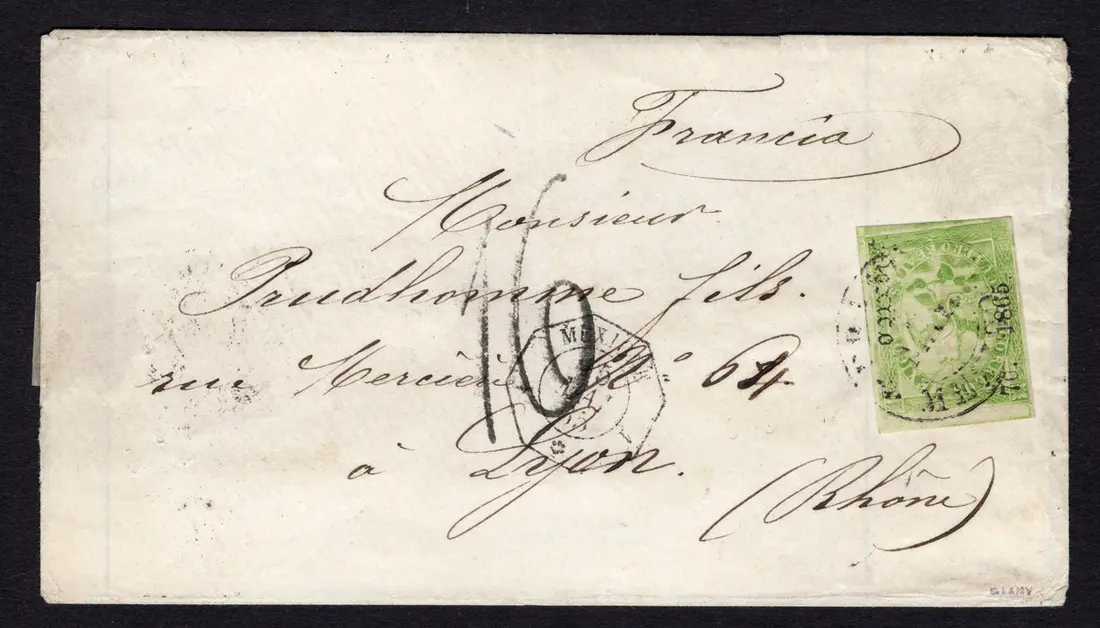 1864-1866 "Eagles" Mexico District. 4r. Green (Fourth Period, 70-1865)