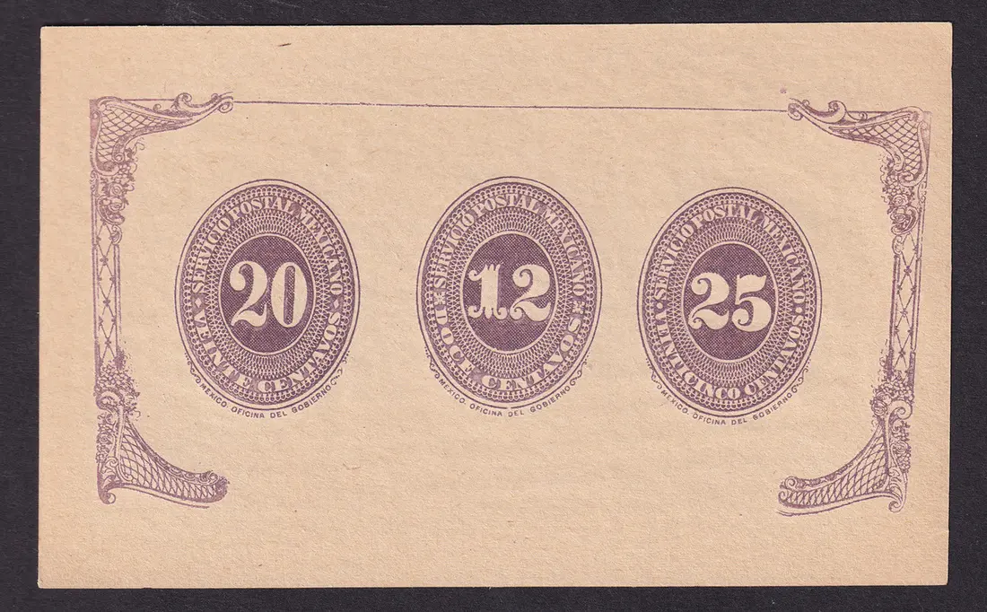 1884-1913 Post-Classic Period 1886, "Numerals", 20c., 12c. and 25c.