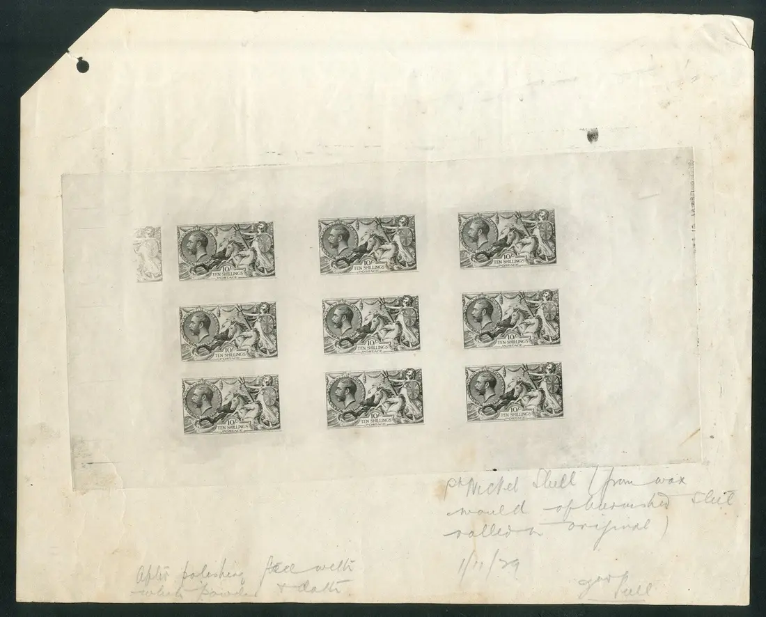 Great Britain King George V 1918-19 Bradbury Wilkinson 10/- 1929 Experimental