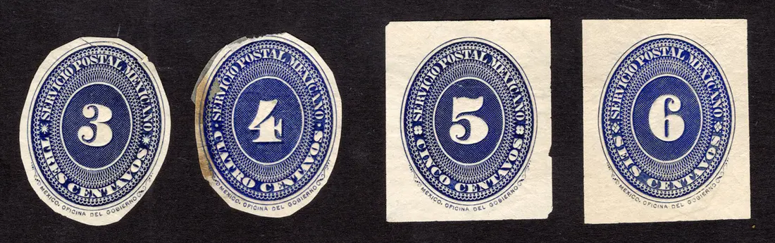 1884-1913 Post-Classic Period 1886, "Numerals", ten die proofs in