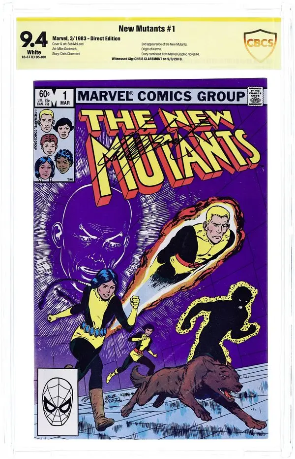 New Mutants (1983 1st Series) 1D CBCS 9.4 Witnessed Sig Claremont