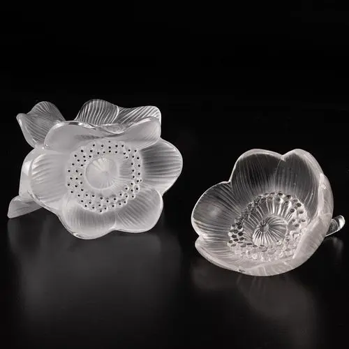 Two Lalique Anemon Decorative Items