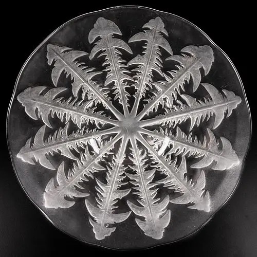 Lalique Pissenlit Dandelion Leaf Platter