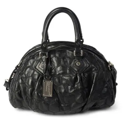 Marc Jacobs: A bowling bag in black patterned leather with gold tone