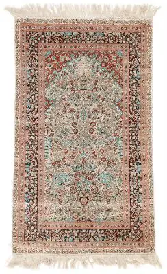 A Chinese silk rug in classical Turkish Hereke style. Arch design