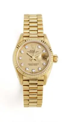 Rolex: Datejust of 18k gold with diamond-set dial, ref. 6917. Mechanical