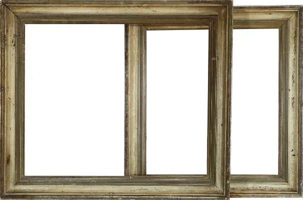 Two 19th century silvered wooden frames. 55 x 50 cm and 56.5 x 67