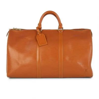 Louis Vuitton: A "Keepall 60" travel bag of brown Epi leather with