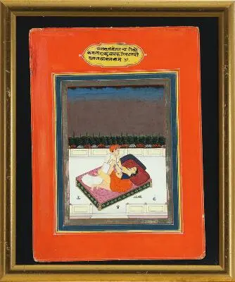 Four Indian miniature paintings with erotic compositions. Gouache