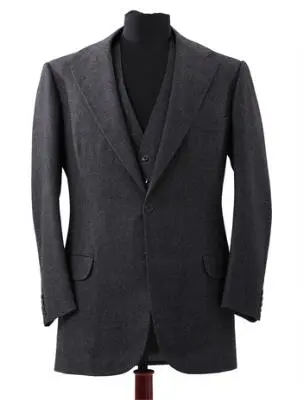 Alfred Alm: A mid-grey flannel jacket with matching waistcoat. 1980.