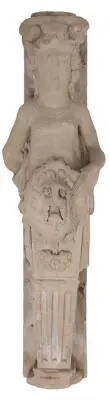 Architectural fragment in sandstone in the form of a caryatid with