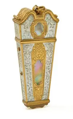 A Danish Regence silver-gilt, gilt-metal and mother-of-pearl case.