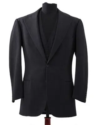 Alfred Alm: A charcoal grey flannel jacket with matching waistcoat.