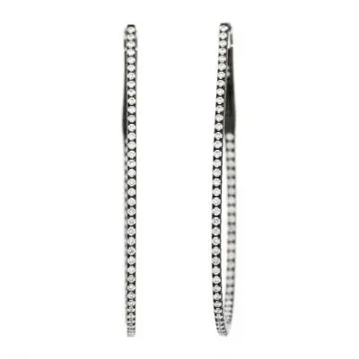 A pair of diamond ear hoops set with brilliant-cut diamonds, mounted