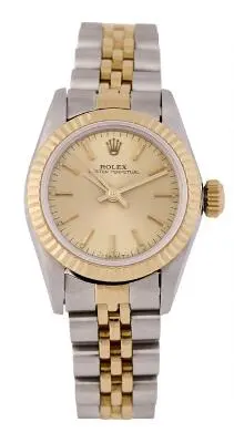 Rolex: Oyster Perpetual of 18k gold and steel, ref. 67193. Mechanical