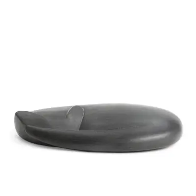 Jacob Hermann: Cat. Signed monogram. A carved ebony figure. L. 17