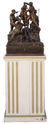 'the Farnese bull' bronze group figure after antiquity. Foundry marked