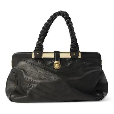 Marc Jacobs: A bag of black leather with gold tone hardware, two woven