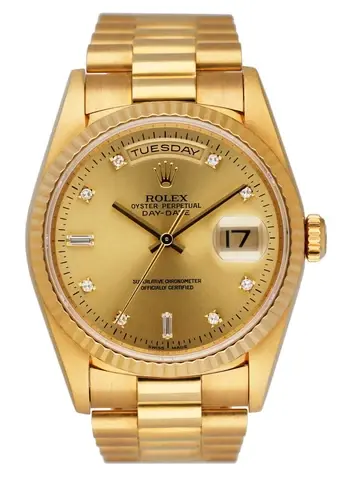 Rolex Day-Date President 18238 Diamond Dial Mens Watch