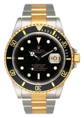 Rolex Submariner Date 16613LN Two-Tone Mens Watch Box Papers