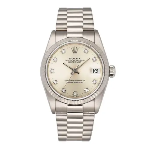 Rolex Datejust 68289 Midsize Diamond Silver Dial Ladies Watch
