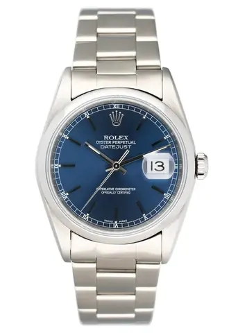 Rolex Datejust 16200 Blue Dial Mens Watch Box Papers