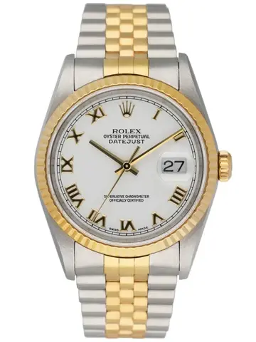 Rolex Datejust 16233 White Dial Mens Watch Box Papers