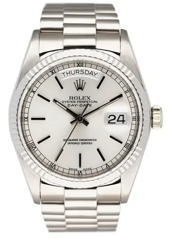Rolex Day-Date 18039 18K White Gold Mens Watch