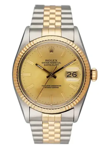 Rolex Datejust 16013 Champagne Dial Mens Watch Box Papers