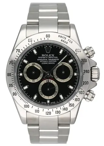 Rolex Daytona 116520 Black Dial Steel Mens Watch Box Papers