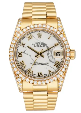 Rolex Datejust 68158 President Marble Dial Ladies Watch