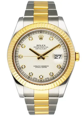 Rolex DateJust II 116333 Diamond Dial Mens Watch Box Papers