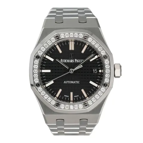 Audemars Piguet Royal Oak 15451ST Diamond Black Dial Ladies Watch