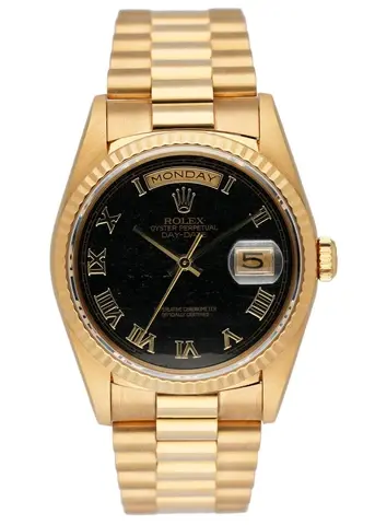 Rolex Day-Date President 18238 Ferrite Stone Dial Watch Box Papers