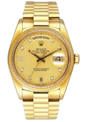 Rolex Day Date 18038 Diamond Dial Mens Watch