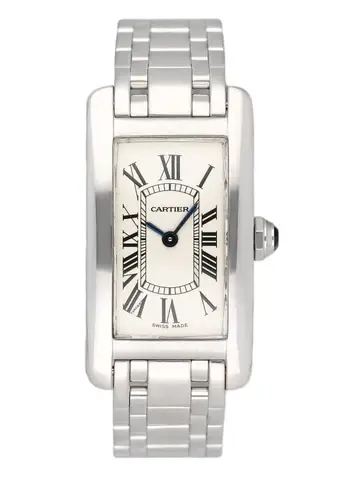 Cartier Tank Americaine Small W26019L1 White Gold Ladies Watch