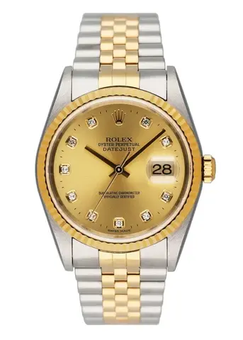 Rolex Datejust 16233 Diamond Champagne Dial Mens Watch