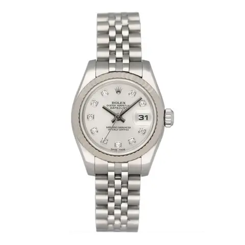Rolex Datejust 179174 Diamond Silver Dial Ladies Watch Box Papers