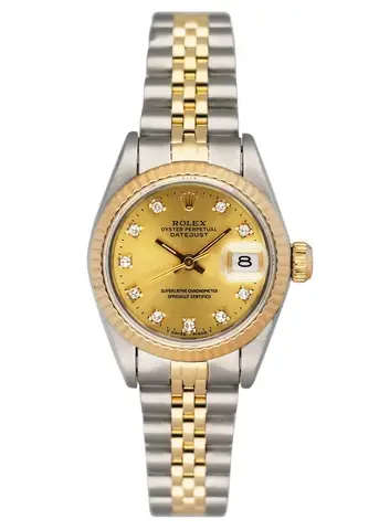 Rolex Datejust 69173 Diamond Champagne Dial Ladies Watch