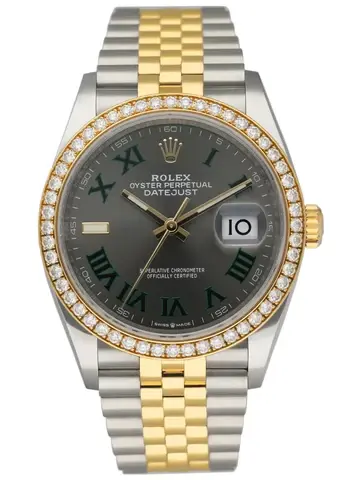 Rolex Datejust Wimbledon NEW 126283RBR Diamond Bezel Watch Box & Papers
