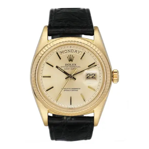 Rolex Day Date 1803 Champagne Dial 18K Yellow Gold Mens Watch Box Papers